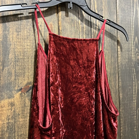 Mossimo‎ Velvet Top M Y2K Cami Maroon Relaxed Whimsigoth Grunge Edgy Neutral - Picture 6 of 8